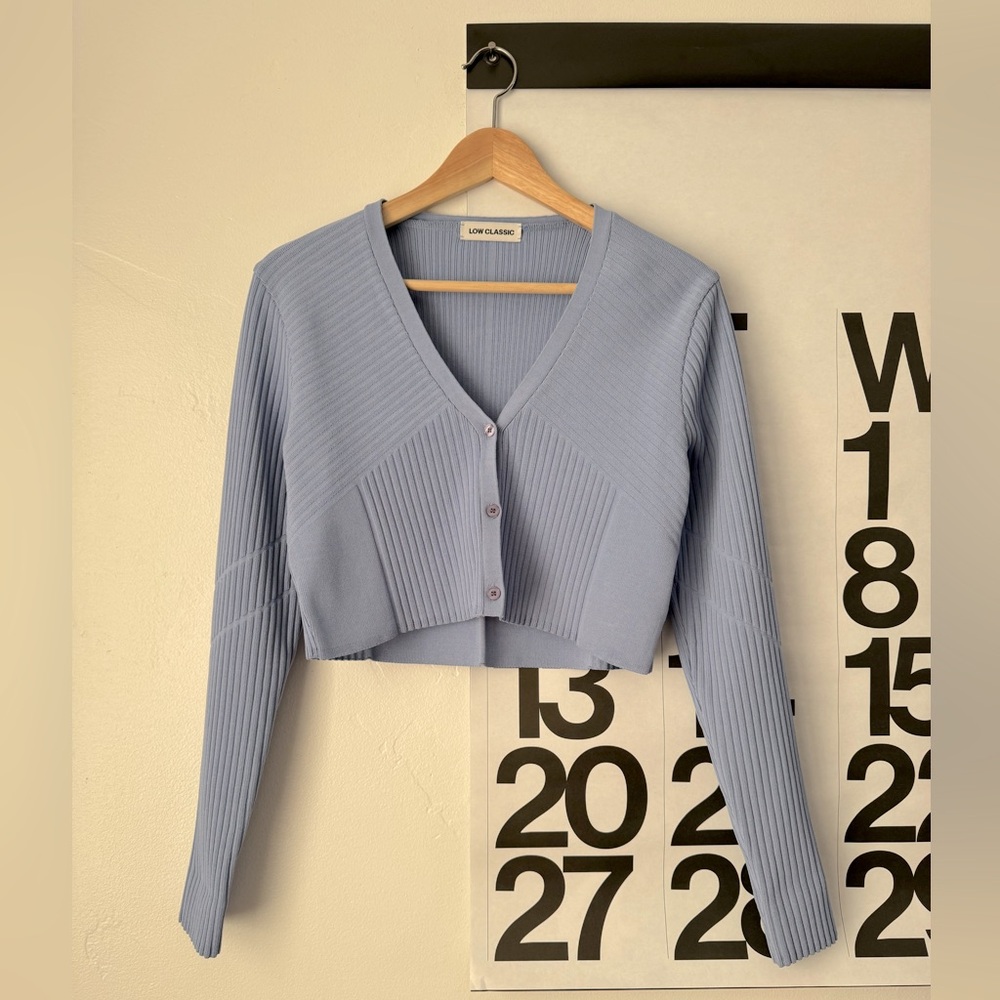 Low Classic Ribbed Knit Cardigan, Women’s Small